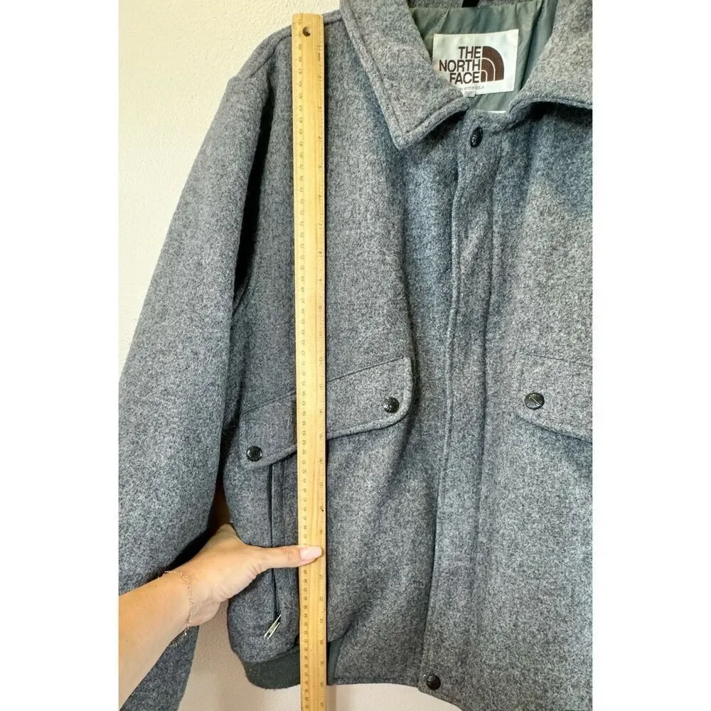 The North Face Rare 80's Vintage 100% Wool Lined Men's Button Front  Coat Large